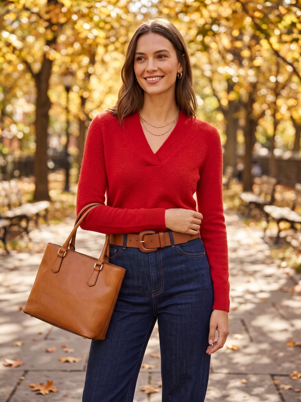 Banana Republic Wool Cashmere Knit Red Sweater Old Money Quiet Luxury Top